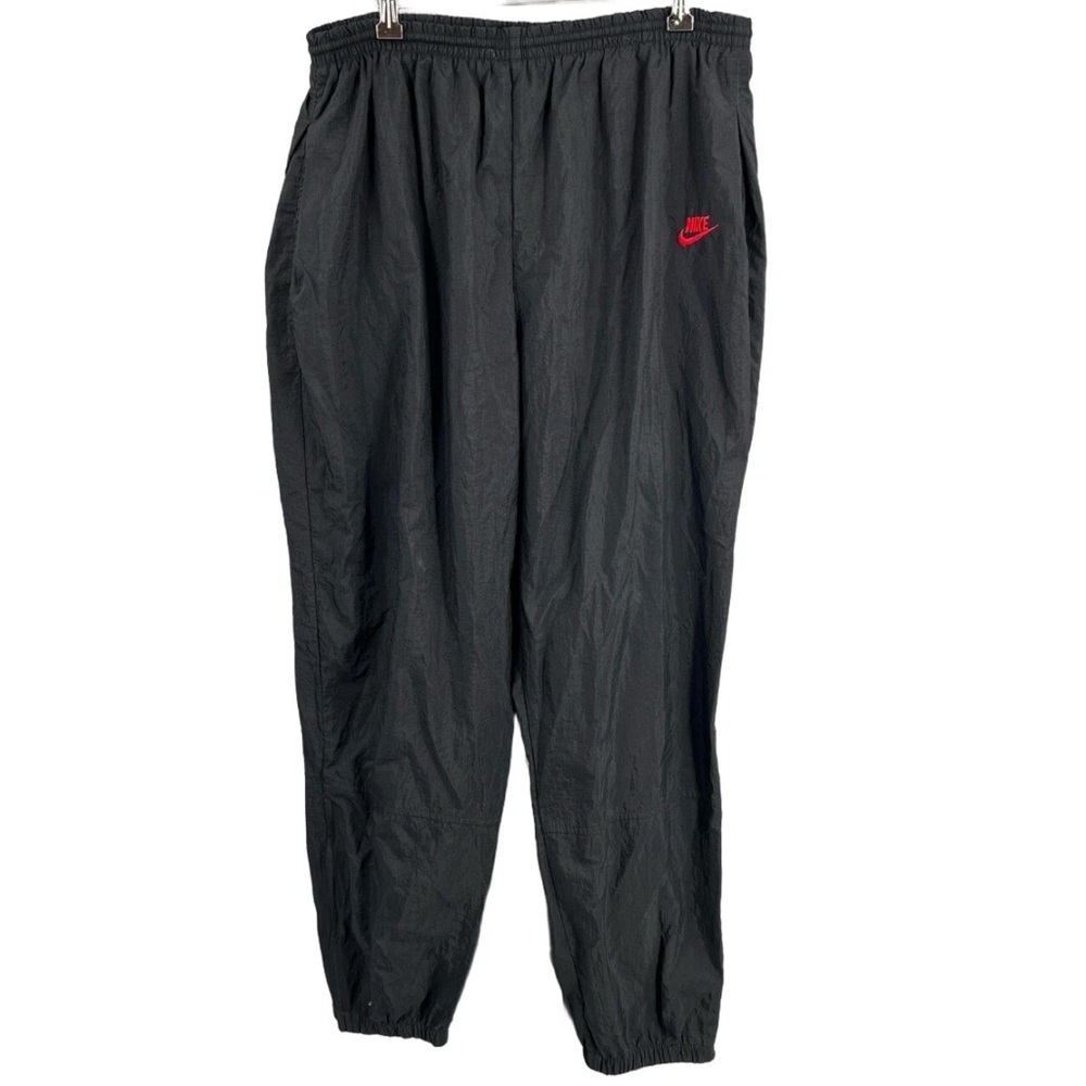 Nike Black Jogger Track Pants with Red Swoosh